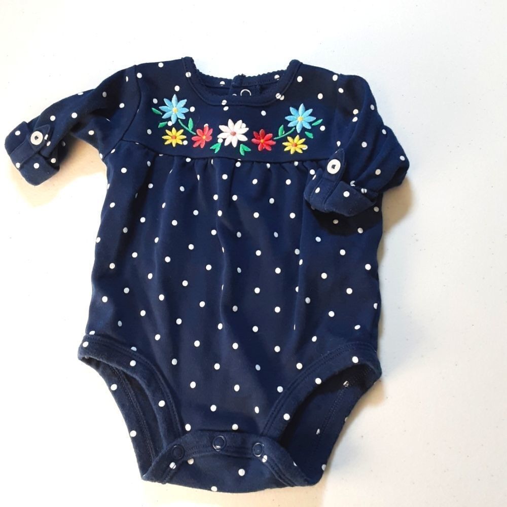 Carter's Onesies Polka Dot Embroidered Set of 2 size 3 mos - Picture 2 of 7
